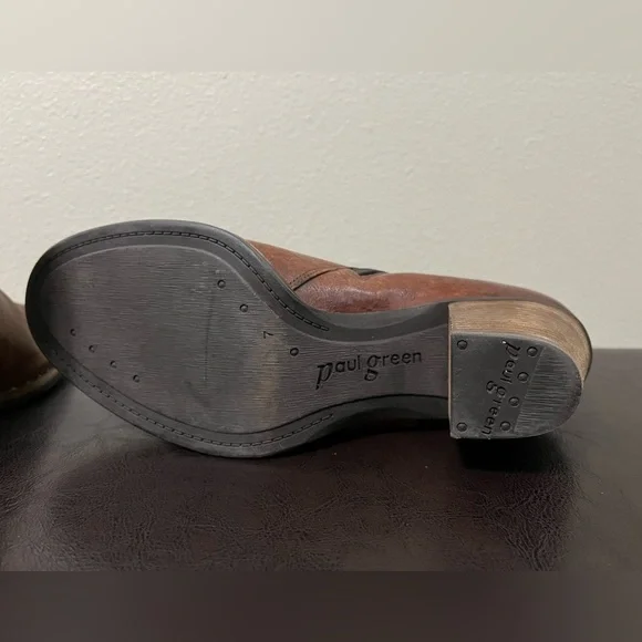 Paul Green Womens 7 UK 9US Booties Stella Stacked Heel Fashion Leather Classic - Picture 8 of 11